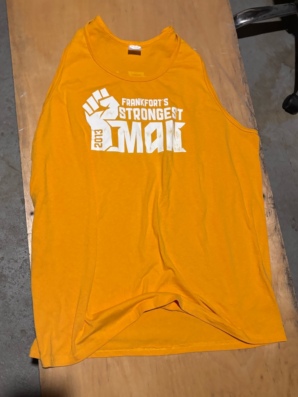 Augusta Sportswear Yellow Muscle Tank with White Graphic